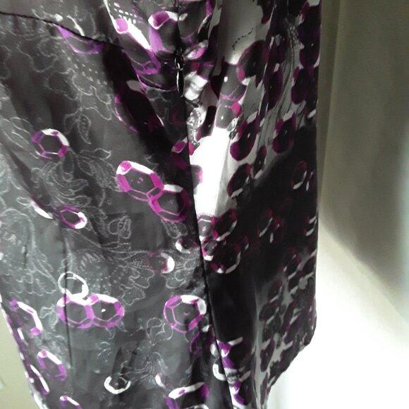 Worthington colorful purple and gray floral cowl neck top size L - Picture 11 of 12